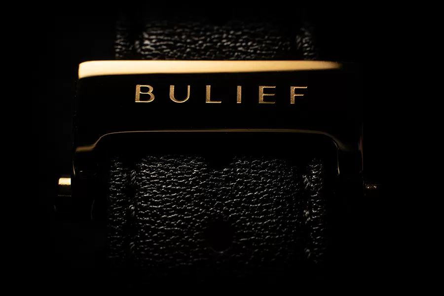 Zoomed in strap of watch